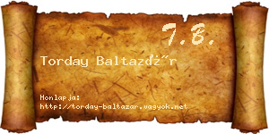 Torday Baltazár névjegykártya